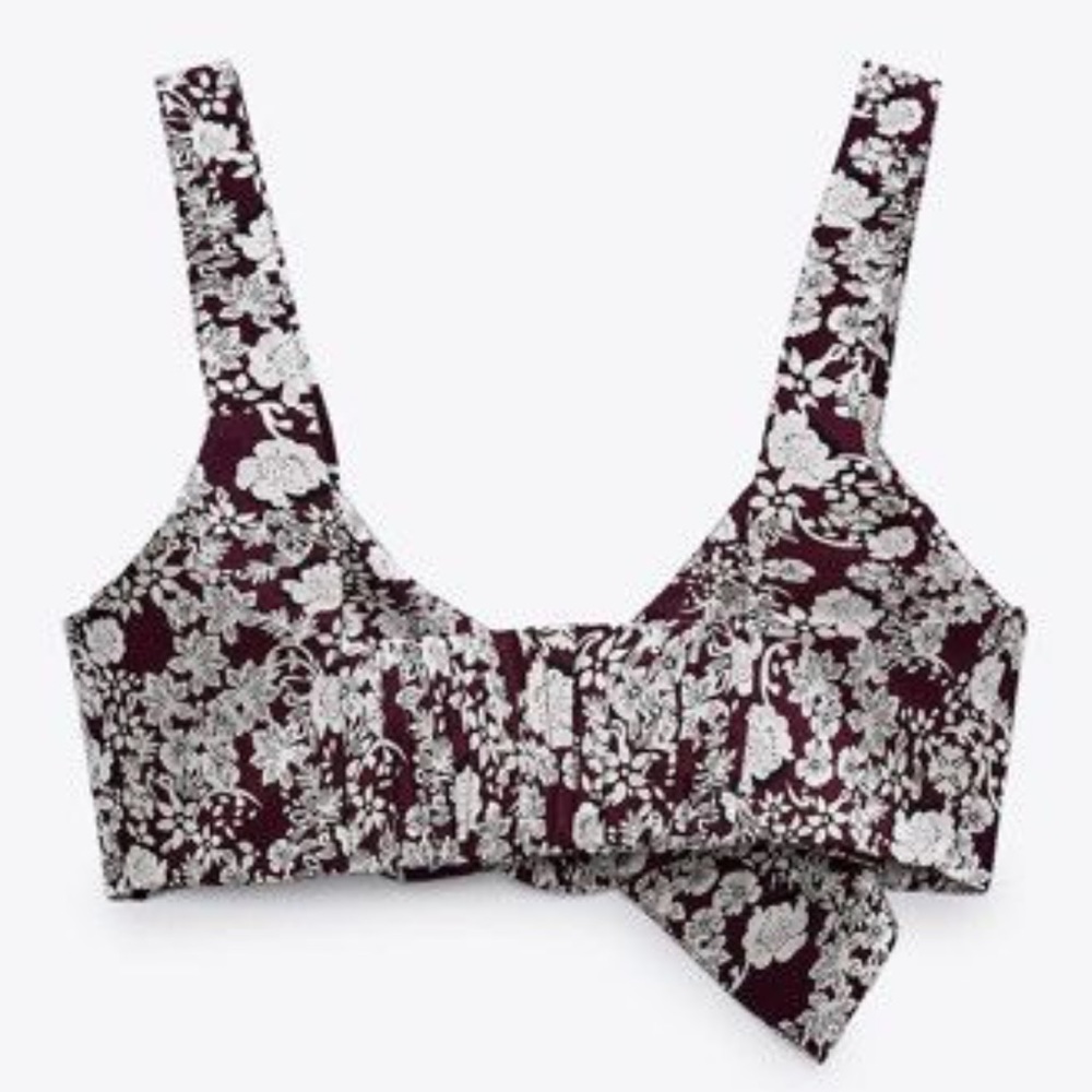 Zara Buckle floral crop top - Picture 5 of 7